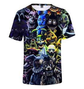 Tecknad film fem nätter på Freddy039S 3D Tryckt t -shirt Kvinnor Män Summer Fashion Oneck Kort ärm Roliga grafiska Tees FNAF -tyg6088758