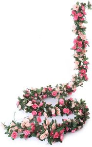 2st 22m 45heads Fake Rose Vine Garland Artificial Flowers Plants Hanging For Wedding Home House Party Garden Craft Art Decor 240301