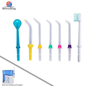 Sbiancamento 7 pezzi ugelli di ricambio 5 tipi diversi parti dell'irrigatore orale punte del getto dell'idropulsore pulizia dei denti per apparecchi ortodontici igiene orale
