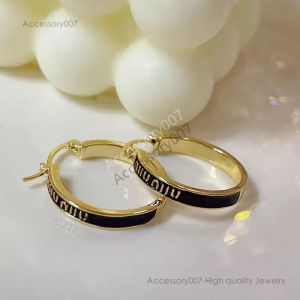 Designer smycken öronpremiumkänsla stor båge enkel bokstav emalj droppglasyrörhängen med bröllop smycken gåva smycken