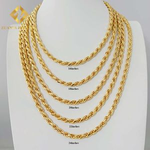 Men's Italian Heavy Chain Sterling Sier Moissanite Diamond Cut 6Mm Width Rope Chain Necklace For Men