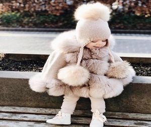 طفلة طفلة بونتشو معطف أزياء شتاء دافئ غطاء محرك السيارة سترة الأميرة فتيات لطيف معاطف الأطفال ملابس خارجية الأطفال الملابس 263390