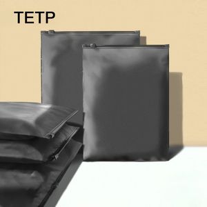 TETP 100Pcs Black Zipper Bags Protect From Light Home Storage Packaging Organizer T-shirt Clothing Dustproof With Air Hole 240229