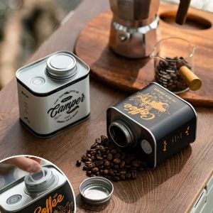 Tools Coffee Bean Airtight Cans Outdoor Camping Tin Box Foodgrade Packaging Storage Fresh Breathing Iron Cans