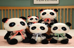 2538 cm Piękne kreskówki Bow Town Panda Plush Toys Kawaii Dolls Super Cute National Treasure Pillow For Kids Girls8748543