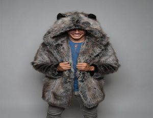 Men039s Kurtki Zimowe kobiety mężczyźni Faux Fur Płaszcz 2022 Casual Plus Size Para Kurtka z kapturem Cat Ucha ciepłe długie rękawie Overcoatmen5626242