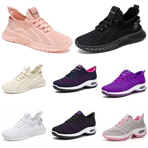 New Men Women Hiking Running Flat Shoes Soft Sole Fashion Purple White Black Comfortable Sports Color Blocking Q12 GAI sport