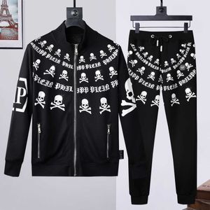 Men's Hoodies Sweatshirts Fashionable Philippe Plains Mens Autumn/Winter Standing Neck Sports and Casual Set Zipper Hot Diamond Skull PP Set