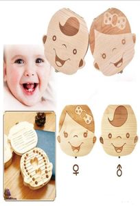 Baby Save Milk Tooth Box Organizer Boy Girls Image Wood Storage Boxes Creative Gift for Kids Travel Kit Spanish English 10 Languag3893080