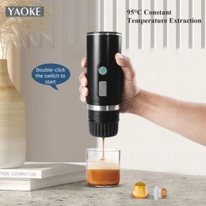 Ferramentas cápsula cafeteira portátil moedor automático tamanho espresso usb tipo c aquecimento incar 100ml