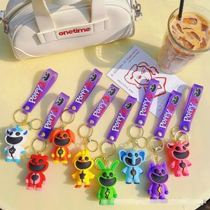 2024 leende critters Keychain Cartoon Hopscotch Catnap Bearhug nyckelkedja för män Kvinnor Ryggsäck Pendant Keychain gåva för barn