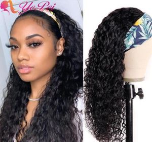 Lace Wigs Headband Wig Human Hair Water Wave Full Remy Glueless Half Natural For Women Yepei68259905971383