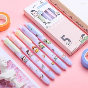 PCS/LOT Kawaii Girl Press Gel Pen Śliczne 0,5 mm czarny atrament podpis Pens Pens School School Writes Prezent