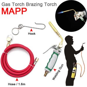 Lastoortsen Professional Mapp Gas Torch Brazy Pochodnia z gazu propanowego 1,6 m węża do lutowania lutownicza Zastosowanie ogrzewania gałki do grilla