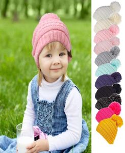 Morbido cappello da bambino Autunno Inverno Ragazzi Ragazze Cappelli caldi Berretto neonato Cappello lavorato a maglia color caramella Berretti in cotone Accessori per bambini3144146