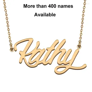 Chains Cursive Initial Letters Name Necklace For Kathy Birthday Party Christmas Year Graduation Wedding Valentine Day Gift