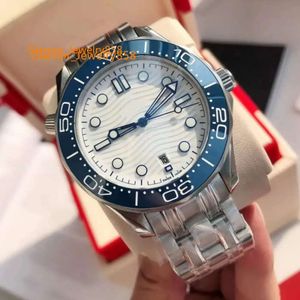 Top Men Seamaster Sports 2813 자동 기계식 패션 골격 다이빙 300 시계 42mm 빛나는 세라믹 스테인레스 스틸 방수 해마