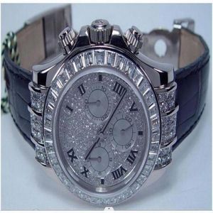 3A Herrenuhr, 18 Karat Weißgold, Volldiamant, Modell 116599, automatisches mechanisches Uhrwerk, Uhren, Herren-Armbanduhren, Geschenkbox232D