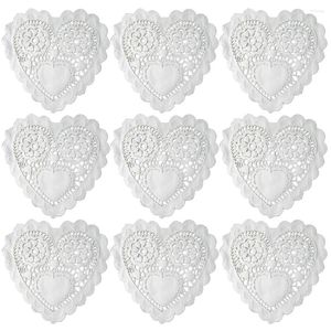 Kudde 100 datorer placemats blommor kärlek hjärtbord tårta bakpapper doilies blommor form