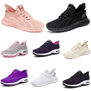 Kvinnor Mänskor som kör nya vandringslägenheter Soft Sole Fashion Purple White Svart Bekväm sportfärg Blockering Q8 8 89 9