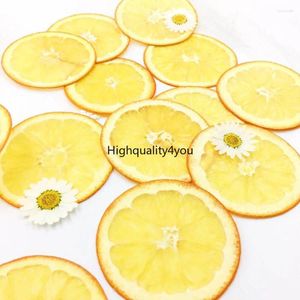 Flores decorativas 10 peças secas prensadas 3-7cm fatias de laranja frutas plantas herbário para joias moldura po caixa de telefone marcador cartão postal