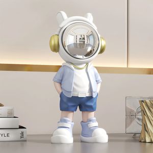 Nordic reçine astronot heykel yaratıcı ev dekor karikatür animasyon spaceman bebek heykel oturma odası ofis masaüstü süsler 240220