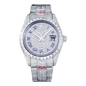 Out Diamond Moissanite Watch Iced Designer Mens Watch 904L Alta Qualidade 7750 Movimento Automático Relógios Orologio.4070