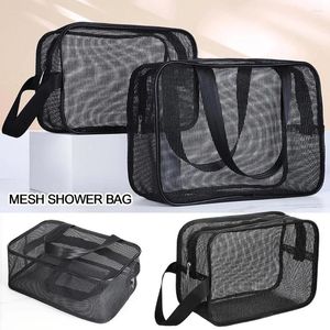 Storage Bags Big Pockets Beach Tote Bag Bathroom Carry Mesh Shower Quick Dry