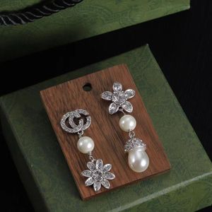 Silver Rhinestone Necklace Home Nisch Brand Designer örhängen för kvinnor mode presentdesigner smycken gratis porto.