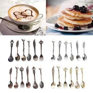 Kaffeeschaufel 6x Vintage Royal Spoon Fork Ice Cream Dessert Wohnung Löffel