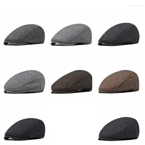 Berets Fashion Checked Peaked Caps For Men Spring And Autumn Classic Vintage Washed Bobble Hats Women Outdoor Color Simple Beret