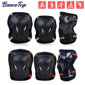 6st/set Sports Protective Gear Set Skating Knee Pad Elbow Pad Wrist Hand Protector For Kid Adult Cycling Roller klättring 240227