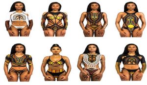 2018 Yaz Yeni Dashiki Baskı Mayo Afrika Bir Parçalı Mimsui Seksi Mayo Kadınlar için Banyo Takımını 11 Styles298W3483070