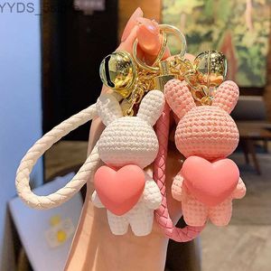 Anahtarlıklar Landards Keychains Landards moda stili ins trend kalp tavşan dekorasyon mücevher aksesuarları yaratıcı tatil hediyeleri 240303