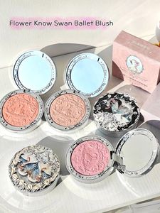 Flower Knows Swan Ballet Series Swan Embossed Blush 5g Lasting Natural Waterproof Blush Cosmetic 240301