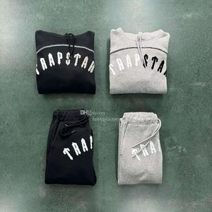 2024 Designer Trapstar Felpa con cappuccio SPLIT ARCH HOODIE TUTA 1:1 Pantaloni da jogging per abbigliamento sportivo da donna ricamati di alta qualità Taglie EU XS-XL 23fw