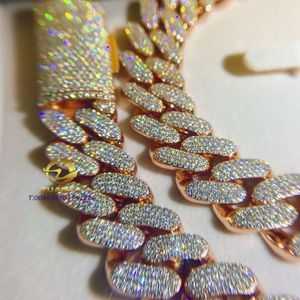 Изготовленная на заказ цепочка в стиле хип-хоп Iced Out d Color Vvs с бриллиантами и кубинскими звеньями, муассанитовая цепочка