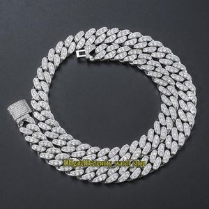 Eternity europejski i amerykański hip hop 13 mm cz Diamonds kubański naszyjnik męski naszyjnik Hip Hip Single Row Pełny diament Iced OU2212