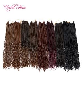 22 pollici dea locs capelli metà dritto mezza onda dreadlocks trecce estensione dei capelli sintetici 24 fili faux locs uncinetto trecciai8983201