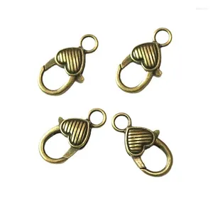 Keychains 20Pcs 26 13MM Antique Bronze Plated Lobster Clasp Charms Zinc Alloy Key Chains DIY Accessories