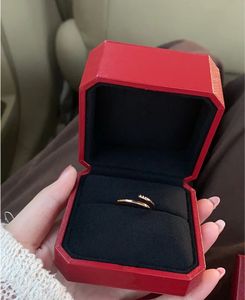 Luxo clássico anel de unhas designer anel moda unisex manguito casal pulseira anel de ouro jóias presente do dia dos namorados