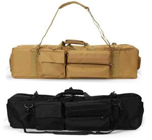 Militär taktisk dubbelgevärväska ryggsäck pistolväska för M249 såg M16 AR15 Airsoft Carbine Gun Carry Case med axelband Q07219674419