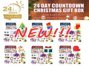 NEW 24pcs Fidget Toys Pack Mystery Box Advent Calendar Surprise Christmas Gift Box Antistress Simple Dimple Novelty Gifts1842787