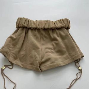 Women's Shorts 2024 High Quality Sweet Cool Spicy Girl Drawstring Sports Pants Khaki