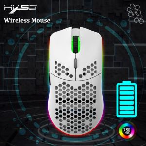 Myszy 2.4G Bezprzewodowe ładunek myszy RGB Luminous ultralekkie myszy o plamie miodu 4 Regulowane myszy DPI 6 Myszy dla laptopa PC Gamer