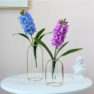 Dekorativa blommor konstgjorda hyacint växter simulering hyacinthus falska grenar orientalis verklig beröring romantiska varma hemdekorationer