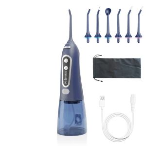 Whitening Oral Irrigator With Travel Bag Portable Water Flosser USB Rechargeable 6 Nozzles 300ml Water Tank Waterproof Dental Water Jet