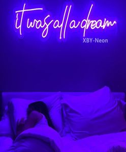 Altre lampadine Tubi Era tutto un sogno Insegna al neon per la decorazione della camera da letto con colori chiari personalizzati Led a parete2745982