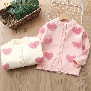 Baby Sweater Fashion Petals Collar Knitted Cardigan Jacket Baby Sweater Coat Girls Cardigan Girls Autumn Winter Sweaters 240223