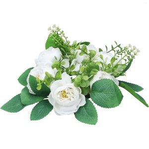 Decorative Flowers 2 Pcs Rings Candlestick Garland For Decor Flower Wreaths Wedding Table Centerpiece Ornaments Artificial Leaf Festival